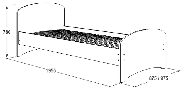  Кровать-2 одинарная 800х1900